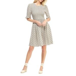 Gal Meets Glam Collection Piper Smocked Fit and Flare Dress Sz 0